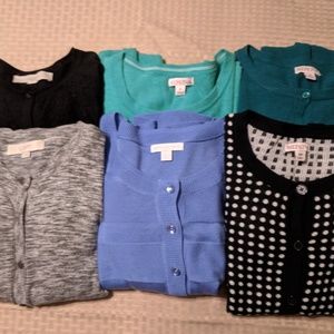 Lot of 6 Cardigans LOFT Merona